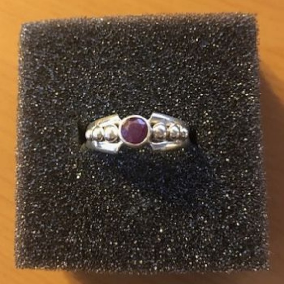 Sterling Silver Ruby Ring - Picture 2 of 3